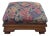 Mid 20th Century Vintage Woven Floral Footstool With Casters For Sale