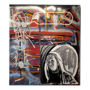 "Hard Boiled", Acrylic, Oil Stick and Spray Paint on Canvas, 58 X 66”, 1996 by Lionel Lamy