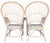 Late 20th Century Vintage Coastal Rattan Fan Back Armchairs With Woven Seats, a Pair For Sale - Image 5 of 12