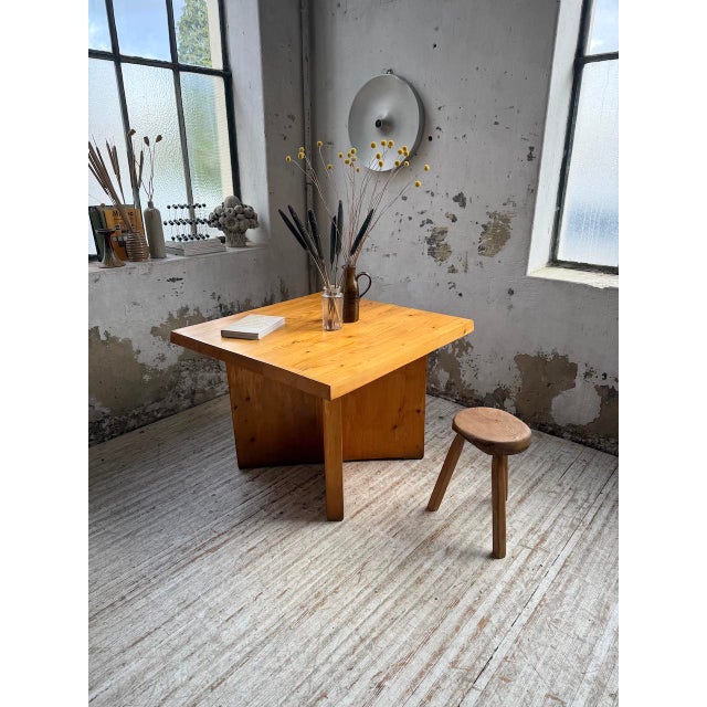 Modernist Square Pine Table, 1950s For Sale - Image 14 of 18