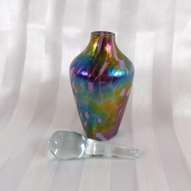1970s Rainbow Iridescent Perfume Bottle For Sale - Image 4 of 6