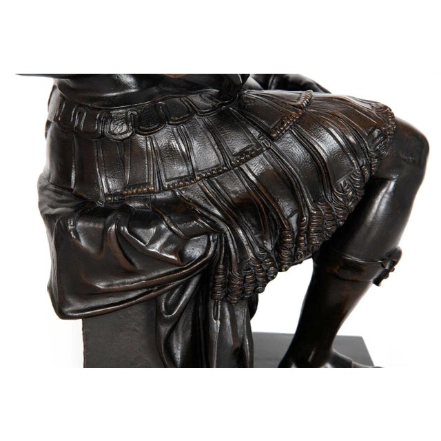 Grand Tour Bronze Sculpture Giuliano De Medici After the Antique, 19th Century For Sale - Image 11 of 12