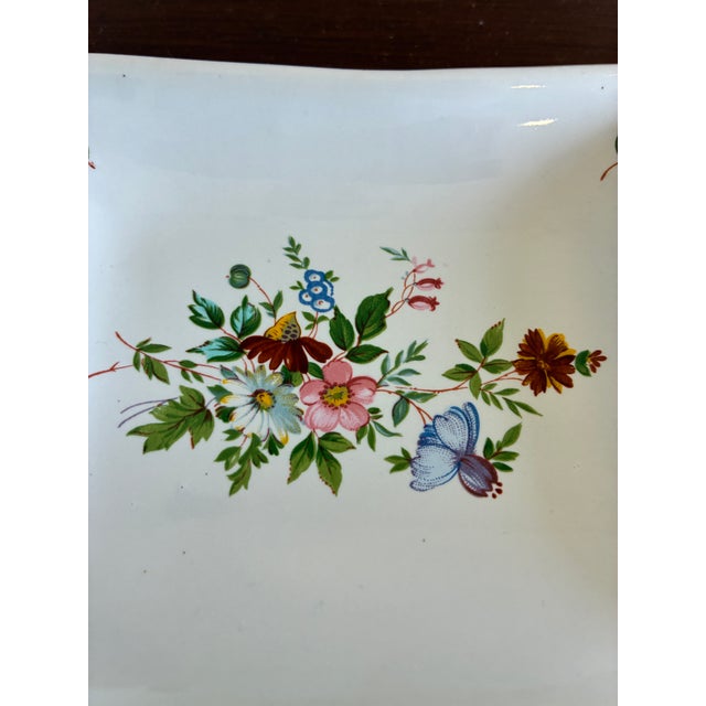 Vintage Hand-Painted Floral Porcelain Soap Dish For Sale - Image 4 of 10