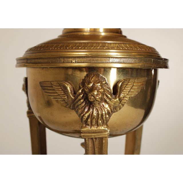Empire Style Vintage Brass Table Lamp For Sale - Image 10 of 12