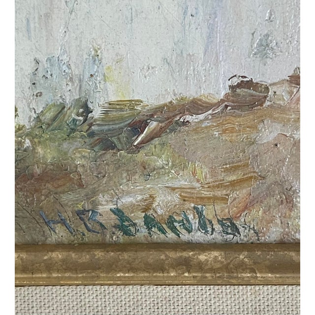 River Scene With Church by Hobart Jacobs. Oil painting on board. Condition: Excellent, professionally cleaned and...