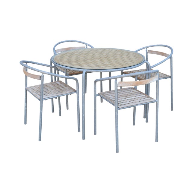 Soho Contract Group Teak And Galvanized Steel Round Patio Table