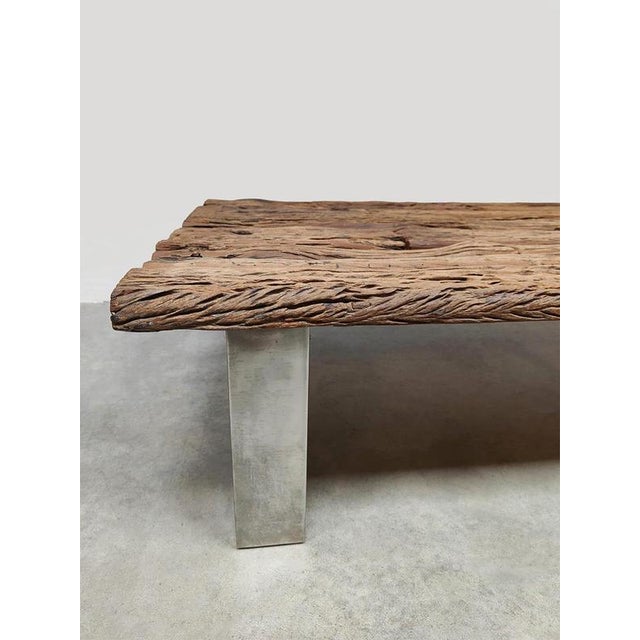 Vintage railway sleeper wood coffee table houten salontafel 1970 midcentury interior design styling loft living furniture...