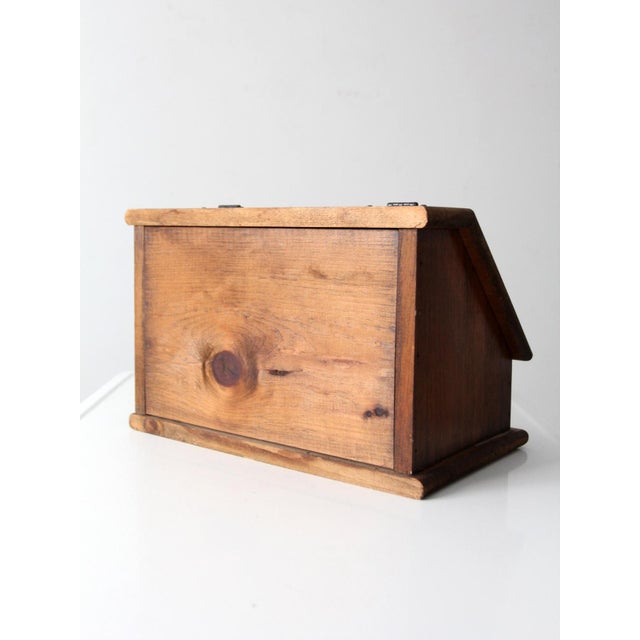 Vintage Storybook Folk Art Wood Bread Box For Sale - Image 11 of 13