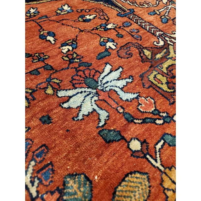 Late 19th Century 19th Century Antique Farahan Sarouk Carpet, Handmade Oriental Rug, Red, Navy For Sale - Image 5 of 13