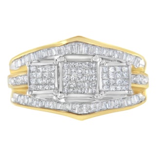 10KT Two-Toned Gold Diamond Ring (1 cttw, H-I Color, SI1-SI2 Clarity) For Sale