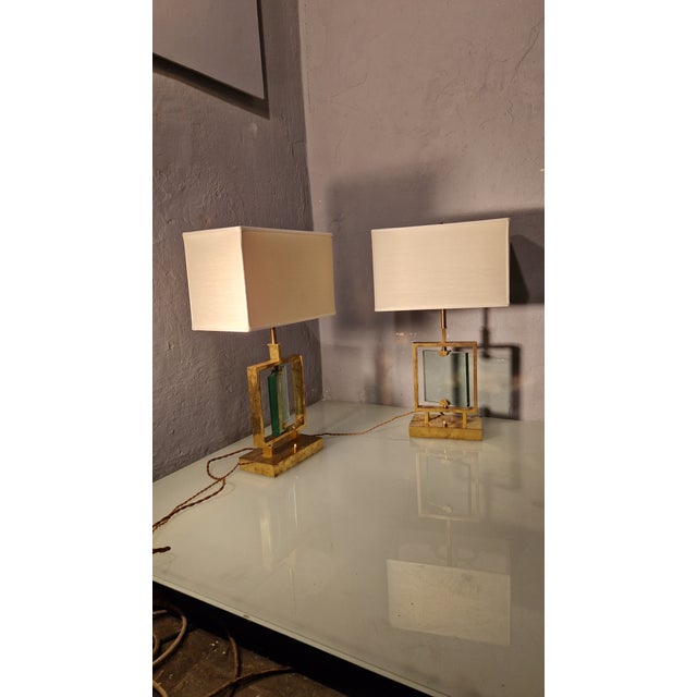 Table Lamp in Brass and Glass from Fedele Papagni, 1990s For Sale - Image 4 of 16