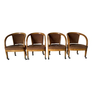 Vintage Henredon Arm Dining Chairs on Casters – Set of 4 For Sale
