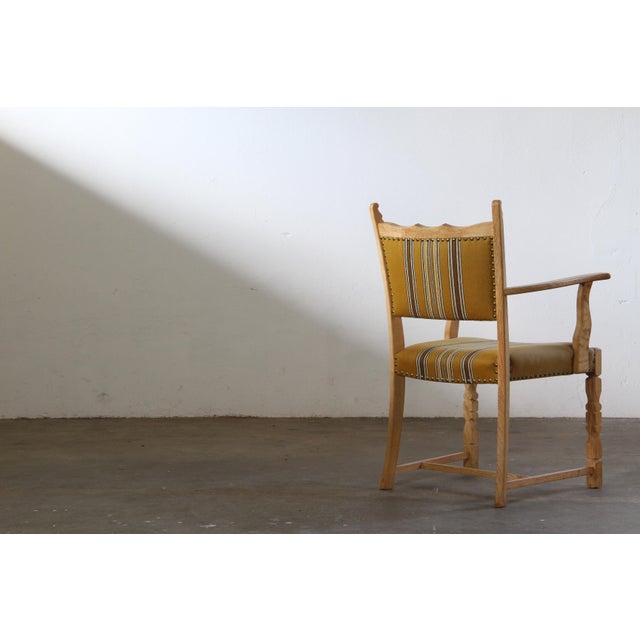 1960s Vintage Danish Oak Brutalist Armchair in the style of Henning Kjærnulf, 1960s For Sale - Image 5 of 18
