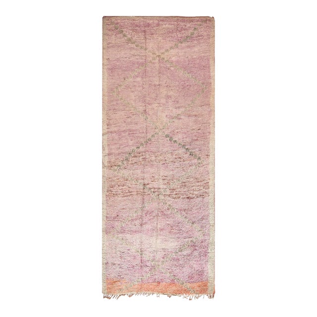 Nazmiyal Collection Vintage Moroccan Pastel Diamonds Shag Rug For Sale
