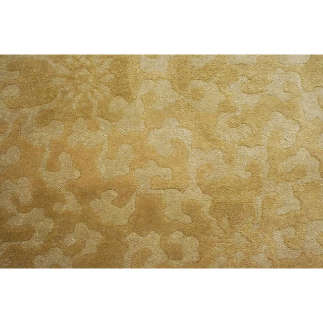 1920s Beige Oval Koi Fish and Bat Chinese Peking Carpet 5 2" X 7'10" Knotted Wool Rug For Sale - Image 9 of 11