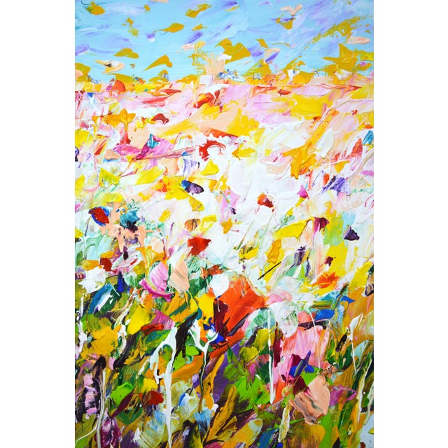 Early 21st Century "Summer. Flower Field 15." Original Contemporary Painting For Sale - Image 5 of 11