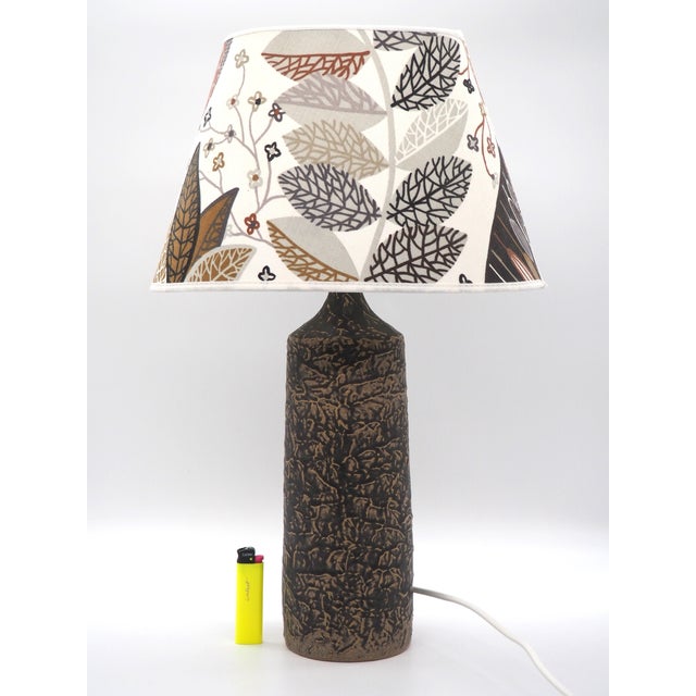 A very Rare vintage table lamp by Gunnar Borg. with a lovely speckled texture in colours of brown and nougat. The...