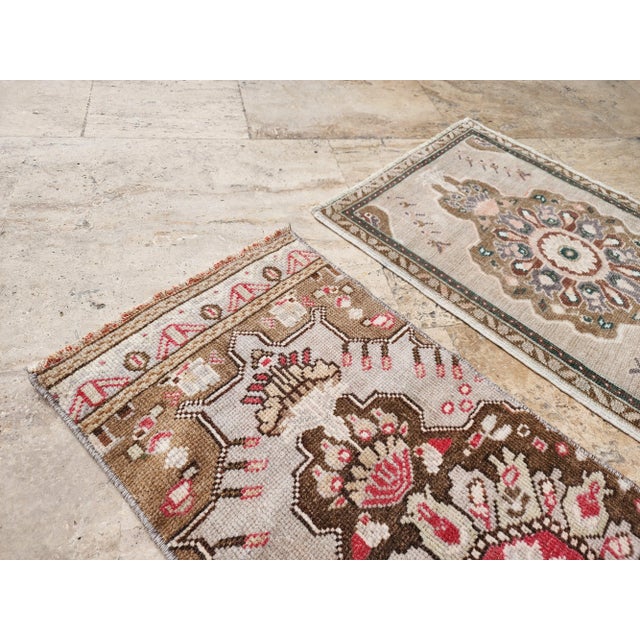 Mid-Century Modern 1970s Vintage Petite Turkish Rug - a Pair For Sale - Image 3 of 10
