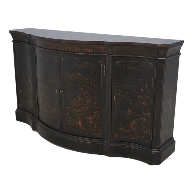 Ethan Allen Vivianne Chinoiserie Serpentine Console Sideboard For Sale