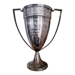 1924 Silver Plated Greenwich Village 2nd Prize Foxtrot Trophy For Sale