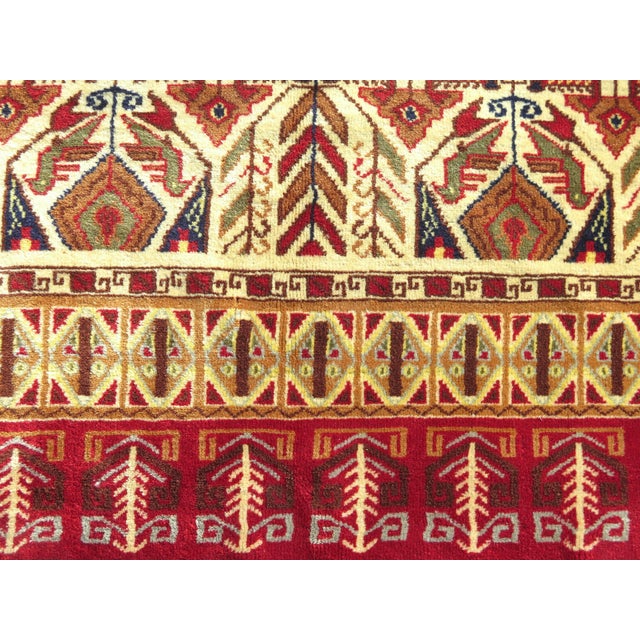 Mid 20th Century Vintage Turkish Wool Carpet Handmade Tribal Area Rug For Sale - Image 10 of 11