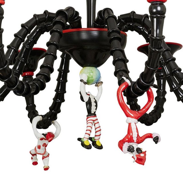 Murano Glass Chandelier with Carnival Characters, 1970s For Sale - Image 4 of 6