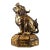Solid Bronze Gilded Pi Yao Sculpture, Seated Fortune Beast on Bagua Octagonal Base, Chinoiserie Wealth Guardian Statue For Sale