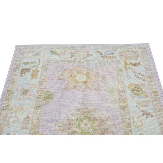 Textile Modern Turkish Oushak Rug 3'2'' x 6'4" For Sale - Image 7 of 10