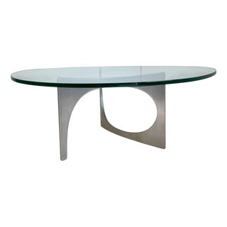 Aluminum and Glass Coffee Table by Knut Hesterberg, 1970s For Sale