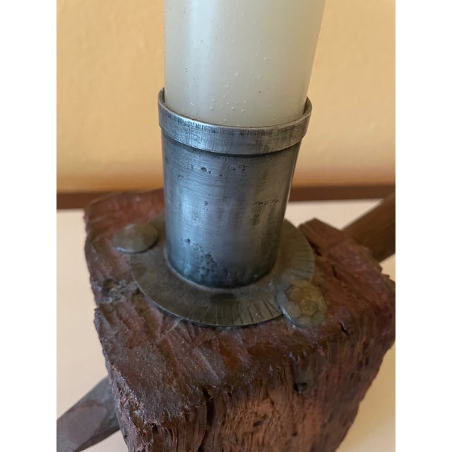 Vintage French Rustic Candlestick, 1960s For Sale - Image 9 of 10