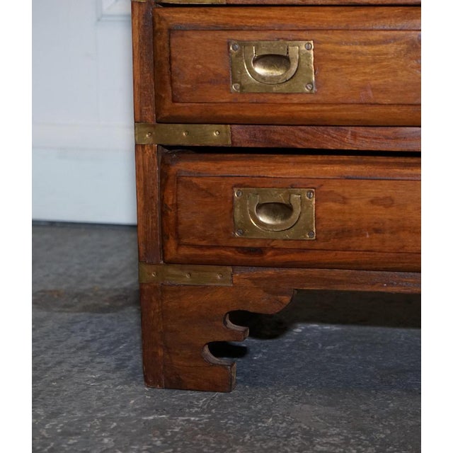 Gold Vintage Military Campaign Bedside Tables in Brass, Set of 2 For Sale - Image 8 of 17