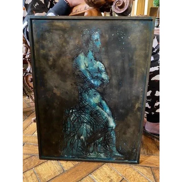 Modernist Wall Plaque in the Style of Philip and Kelvin LaVerne For Sale - Image 9 of 12