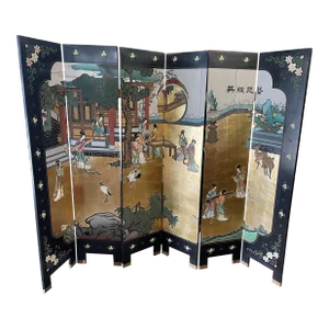 Chinese Coromandel Screen 6 Panel Room Divider