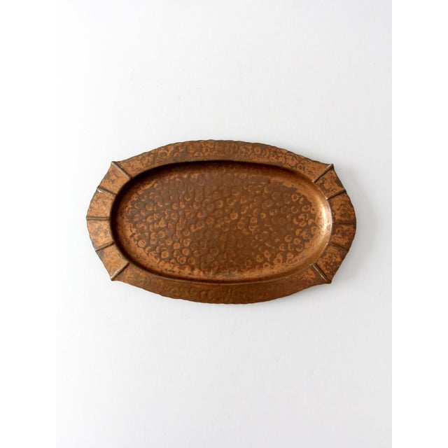 Copper Vintage Schaefer Hammered Copper Tray For Sale - Image 8 of 8