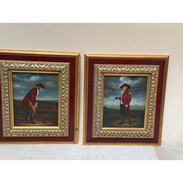 T. Kelly Golfer Oil on Canvas Portraits, Pair For Sale - Image 9 of 12