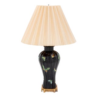 Chinese Famille Noir Vase Mounted as a Table Lamp For Sale