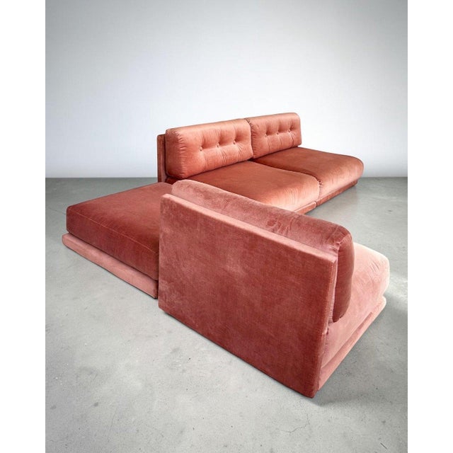Salpol Modular Sofa in Dralon Velvet, Italy, 1970, Set of 4 For Sale - Image 6 of 18