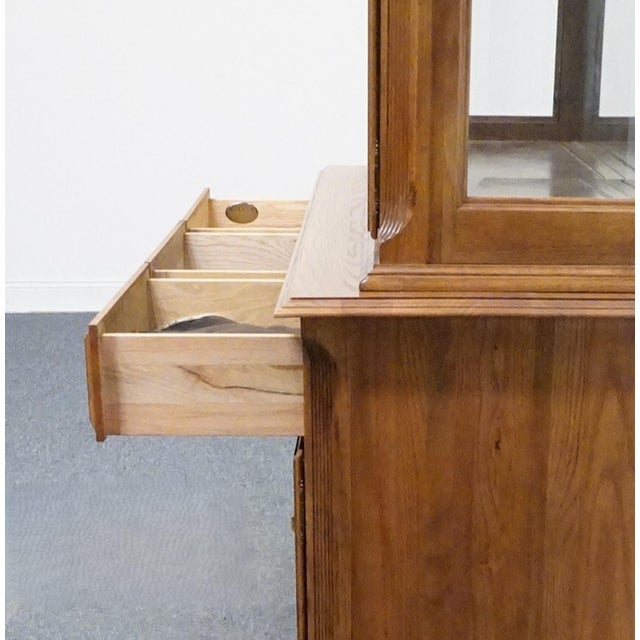 Keller Furniture Solid Cherry Traditional Style 56" Buffet W. Lighted Display China Cabinet For Sale - Image 10 of 15