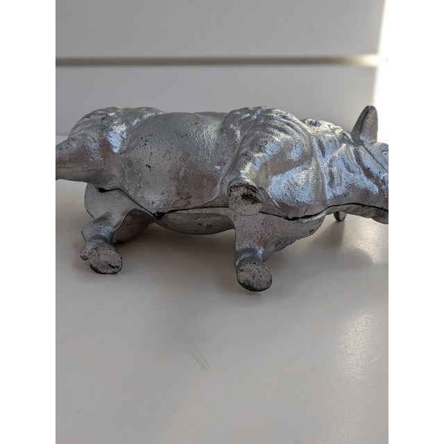 Vintage Cast Iron Cow Bull Bank Doorstop For Sale - Image 10 of 11