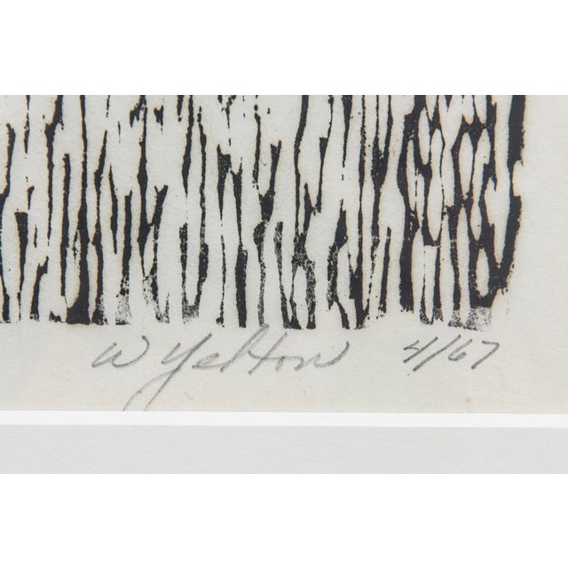 Mid Century Modern Signed Black and White Etching Custom Framed For Sale - Image 10 of 11