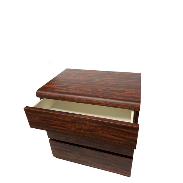 Vintage Faux Rose Wood Laminated Petite 3 Draw Dresser