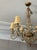 Hollywood Regency Vintage 1960s Regency Six Arm Chandelier With Gilt Iron and Crystal Beads For Sale - Image 3 of 13