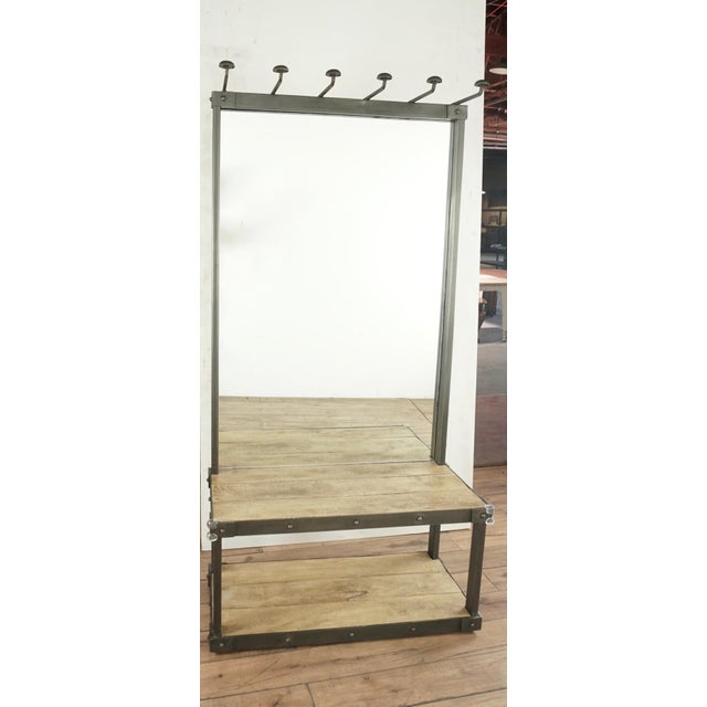 Shabby Chic Restoration Hardware Coat Rack Bench With Mirror Chairish