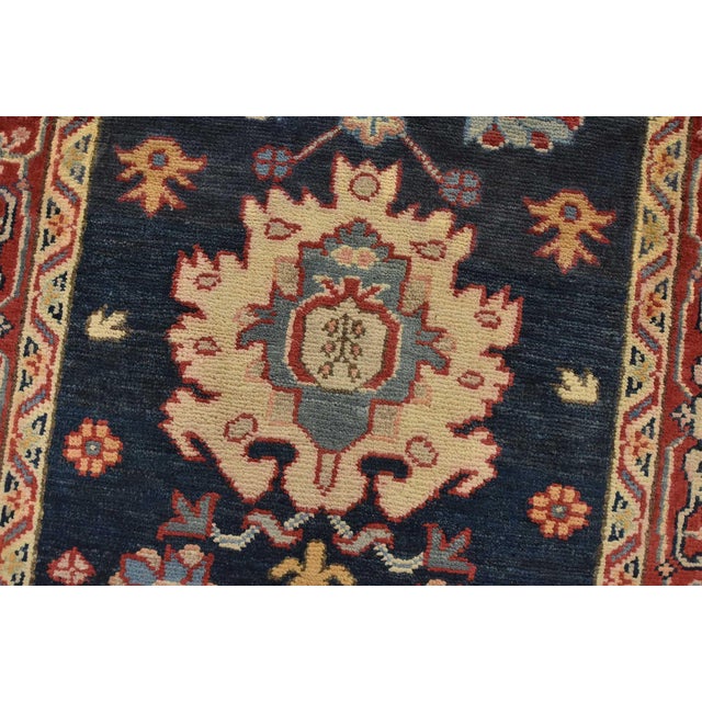 Textile Kazak Runner 2’9” X 9’5” Blue Wool Traditional Hand-Knotted Oriental Rug For Sale - Image 7 of 14