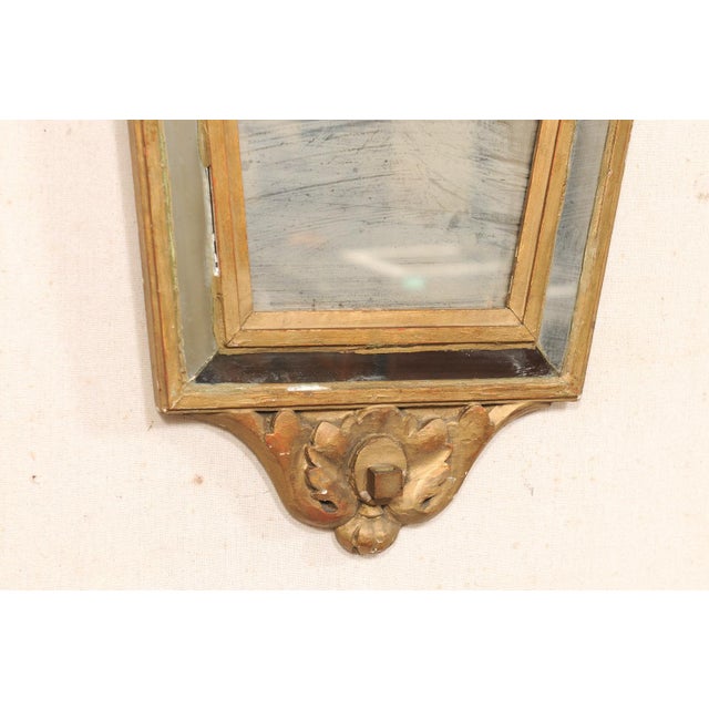 Brass Early 19th Century Neoclassical Italian Giltwood Accent Mirror For Sale - Image 8 of 9
