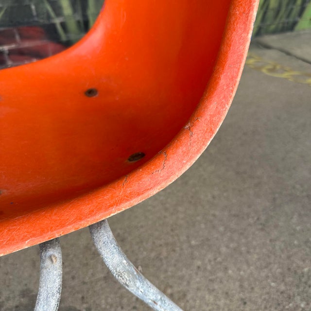 Metal Orange Eames Shell Chairs for Herman Miller For Sale - Image 7 of 12