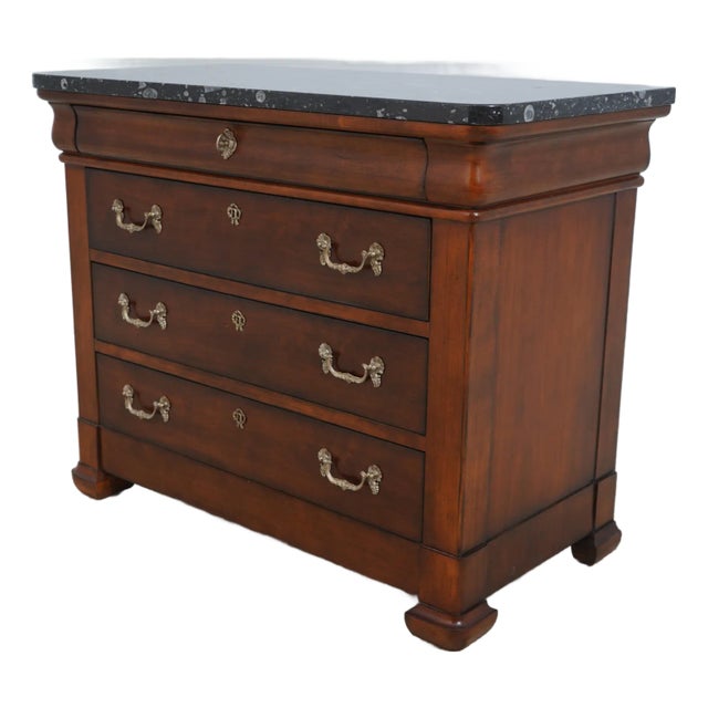 Century Marble Top French Empire Dresser Chest For Sale