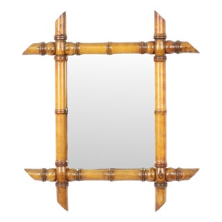 Antique French Faux Bamboo Mirror, 1890s For Sale