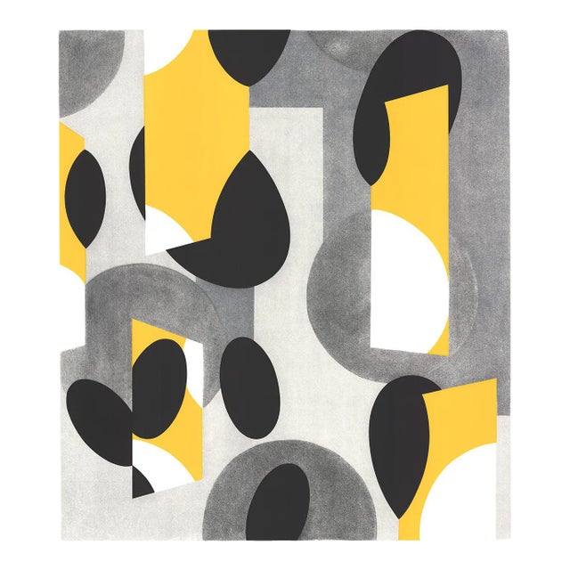 1987 Bill Komoski 'Community Holiday Festival' Abstract Yellow,Gray,White,Black Usa Serigraph For Sale