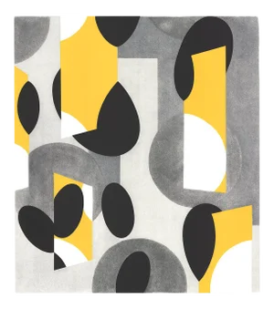 1987 Bill Komoski 'Community Holiday Festival' Abstract Yellow,Gray,White,Black Usa Serigraph